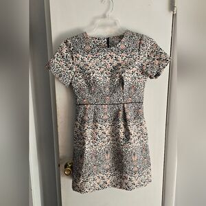 H&M Black and Pink Patterned Mini Dress